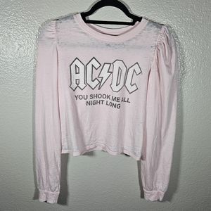 Recycled Karma AC/DC All Night Long Puff Sleeve Size XS